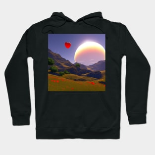 Valentine Wall Art - I sent my heart travelling - Unique Valentine Fantasy Planet Landsape - Photo print, canvas, artboard print, Canvas Print and T shirt Hoodie